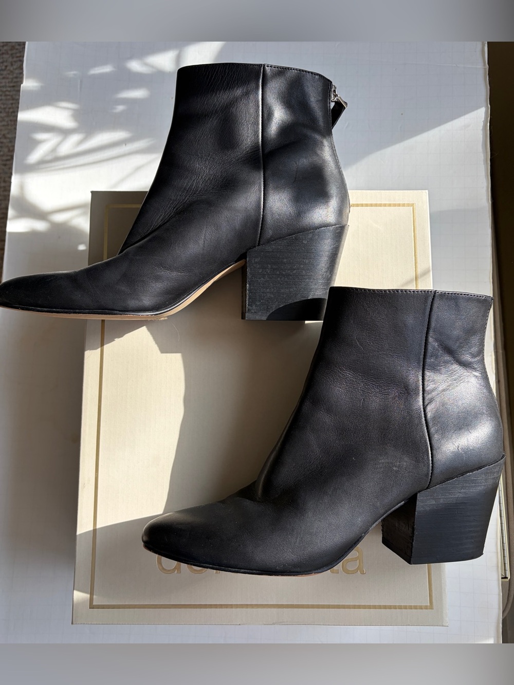 DOLCE VITA Coltyn Black Leather Ankle Boots US 8.5